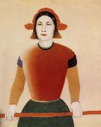 The girl with red stick Kasimir Malevich